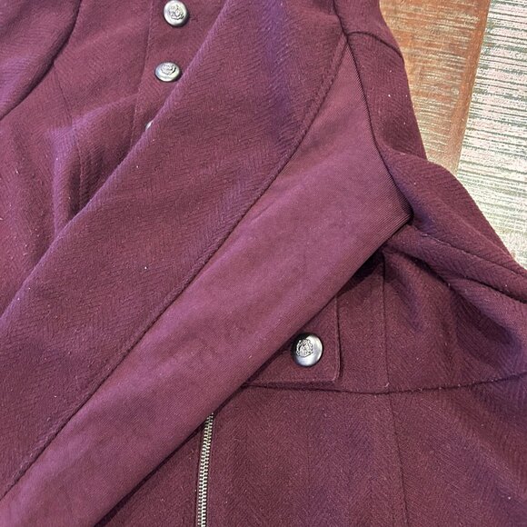 TORRID Women's Burgundy Red Military Style Coat 3 22/24 Peacoat - Picture 7 of 12